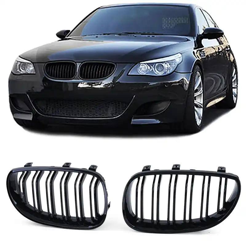 Cel mai vândut Grilaj sport cu dublu fante, lucios, potrivit pentru BMW Seria 5 E60 E61 03-10