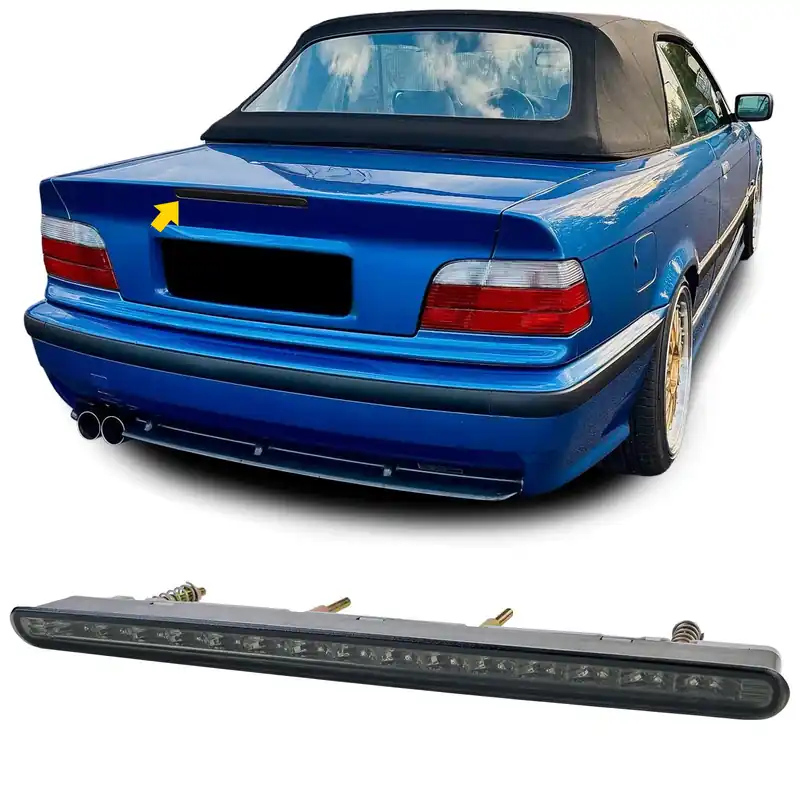 Retur ușor Al treilea stop de frână LED cu sticlă clară fumurie, potrivit pentru BMW E36 Cabriolet 96-99