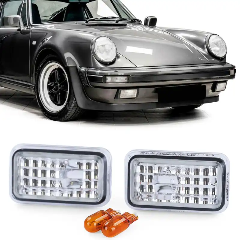Indicator lateral din sticlă clară cu crom, potrivit pentru Porsche 911 924 944 964 993 Ofertă de sezon