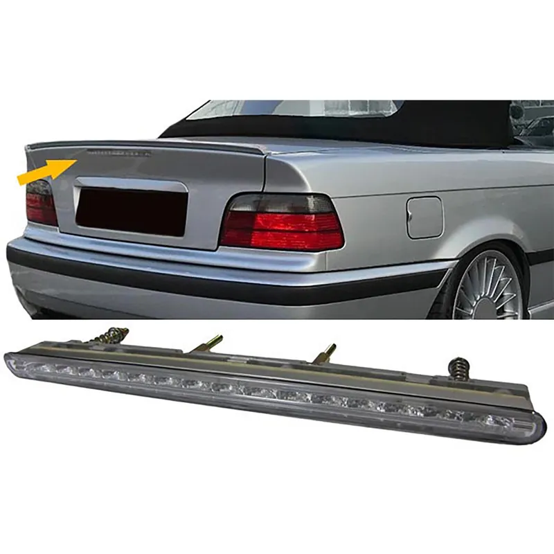 Al treilea stop LED cu sticlă clară și crom se potrivește pentru BMW Seria 3 E36 Cabriolet 1996-1999 Plată securizată