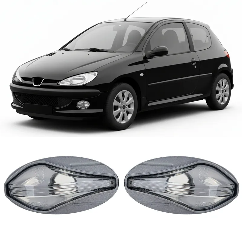 Set indicator lateral din sticlă clară cu crom, potrivit pentru Peugeot 107 206 307 407 607 Partner Expert Retur ușor