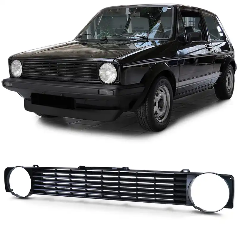 Grilă sport fără emblemă neagră, potrivită pentru VW Golf 1 + Cabrio + Caddy Noutate
