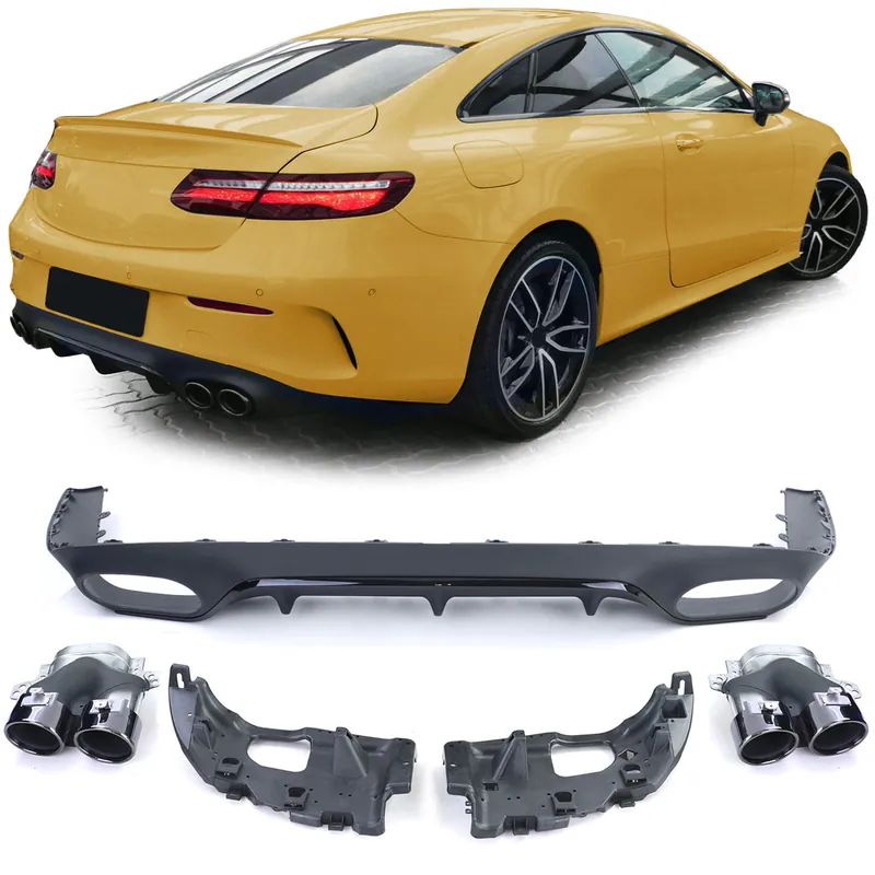 Difuzor sportiv spate cu tevi de eșapament negre, potrivit pentru Mercedes E-Class C238 Coupe Cabriolet Retur ușor