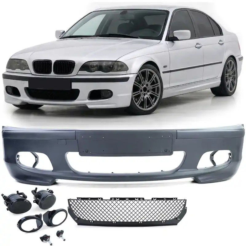 Bara frontală sport + ABE + lumini de ceață fumurii potrivite pentru BMW E46 sedan touring Preț redus