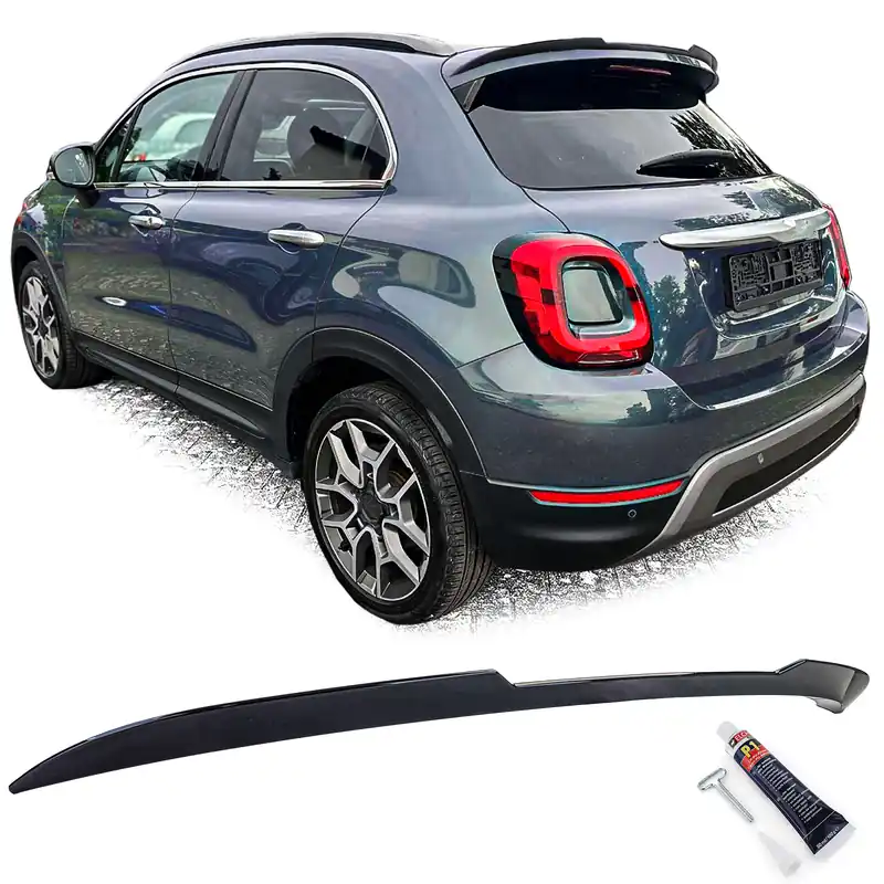 Ofertă limitată Fald de spoiler spate pentru plafon, lucios negru, potrivit pentru Fiat 500X din 2014