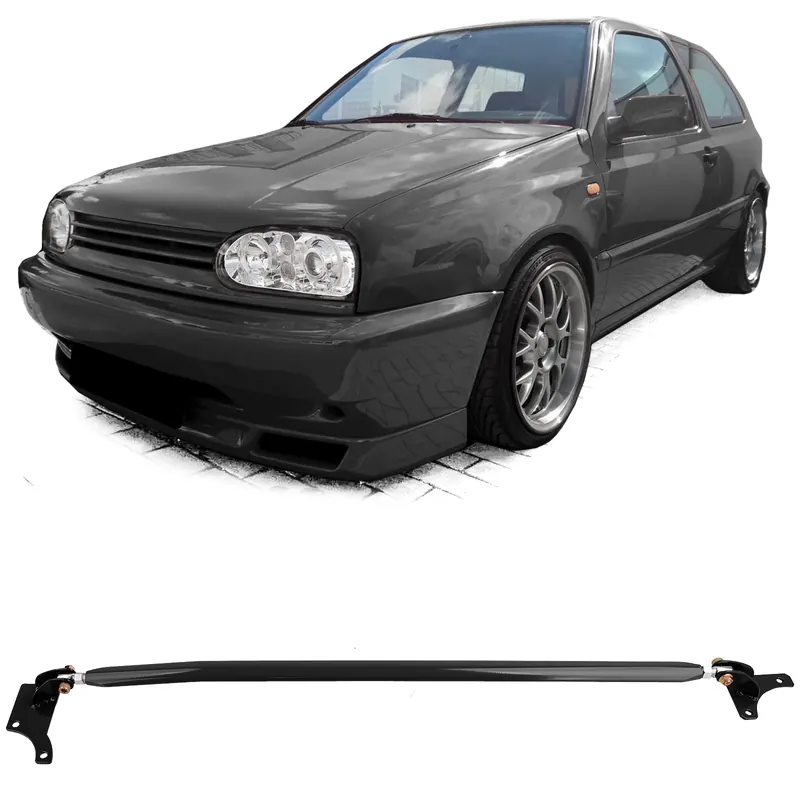 Bară de rigidizare din aluminiu ajustabilă neagră pentru față, potrivită pentru VW Golf 4 + Bora 97-03 Noutate
