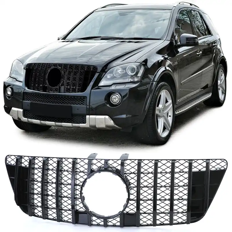 Retur ușor Grilă sport neagră lucioasă potrivită pentru Mercedes ML W164 Facelift 2008-2011