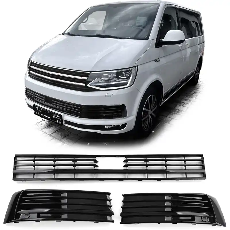 Ofertă limitată Grilaj Radiator Mesh Bumper Negru Lucios potrivit pentru VW T6 Multivan cu ACC 15-19