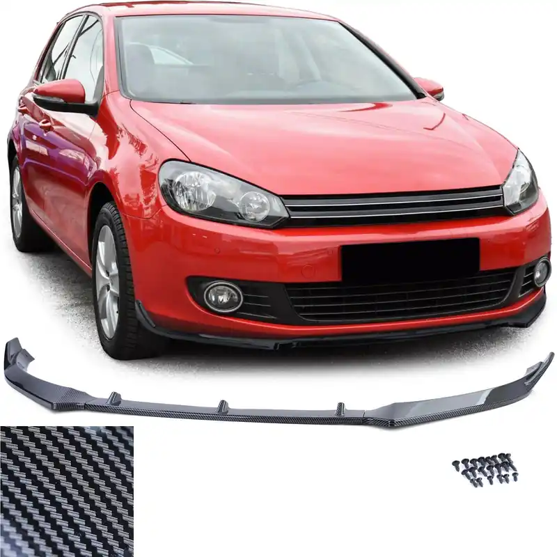 Spoiler frontal lip performanță aspect carbon potrivit pentru VW Golf 6 5K1 2008-2012 Plată sigură