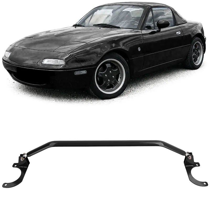 Bară de rigidizare din aluminiu neagră frontală ajustabilă în 3 piese, potrivită pentru Mazda MX-5 NA NB 1989-2000 Ofertă specială