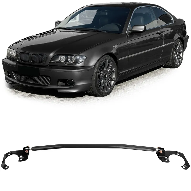 Bară de rigidizare din aluminiu neagră ajustabilă, potrivită pentru BMW E46 6 cilindri 320i 323i 325i 328i 330i Livrare expres