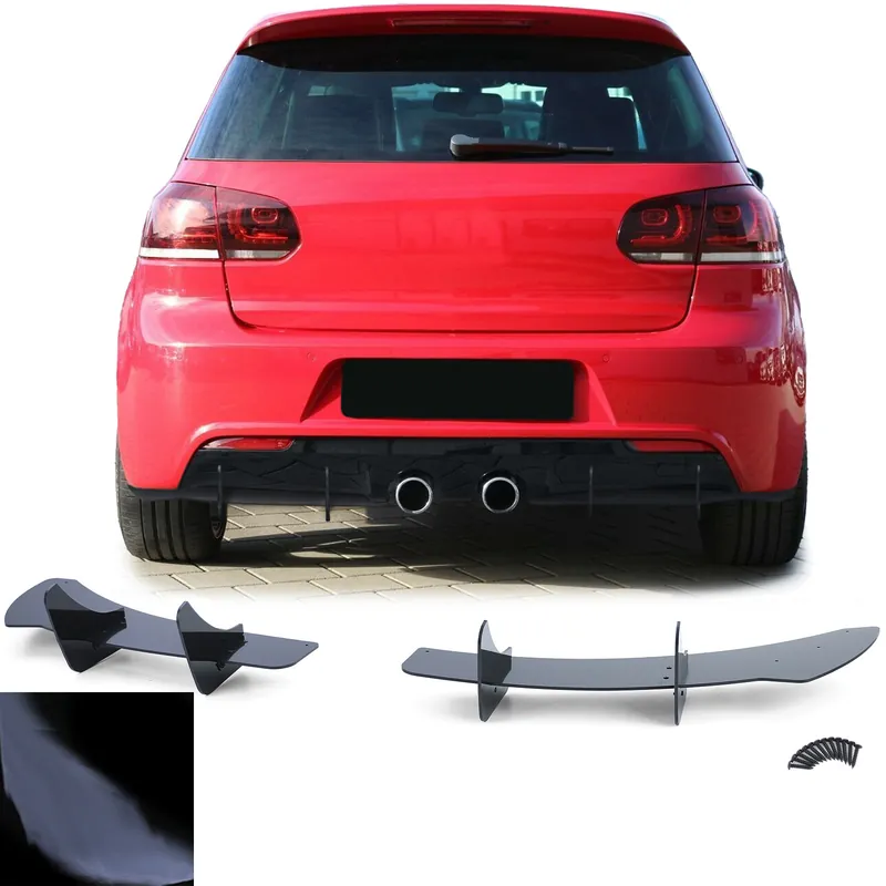 Ofertă exclusivă Difuzor spate sport splitter negru lucios, potrivit pentru VW Golf 6 R20 08-13