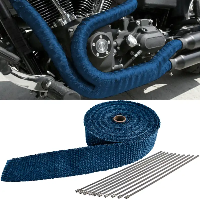 Banda de protecție termică pentru eșapament, termobandă albastră, până la 900°C, 50mmx2mm, 10 metri Reducere specială
