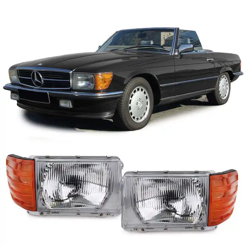Cel mai bun preț Set de faruri cu LWR dreapta + stânga, potrivit pentru Mercedes SL R107 SLC C107