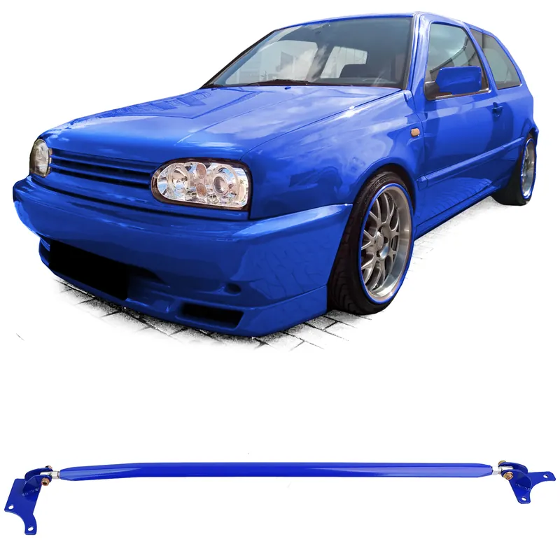 Bară de rigidizare din aluminiu albastră ajustabilă, potrivită pentru VW Golf 4 + Bora 97-03 Calitate înaltă