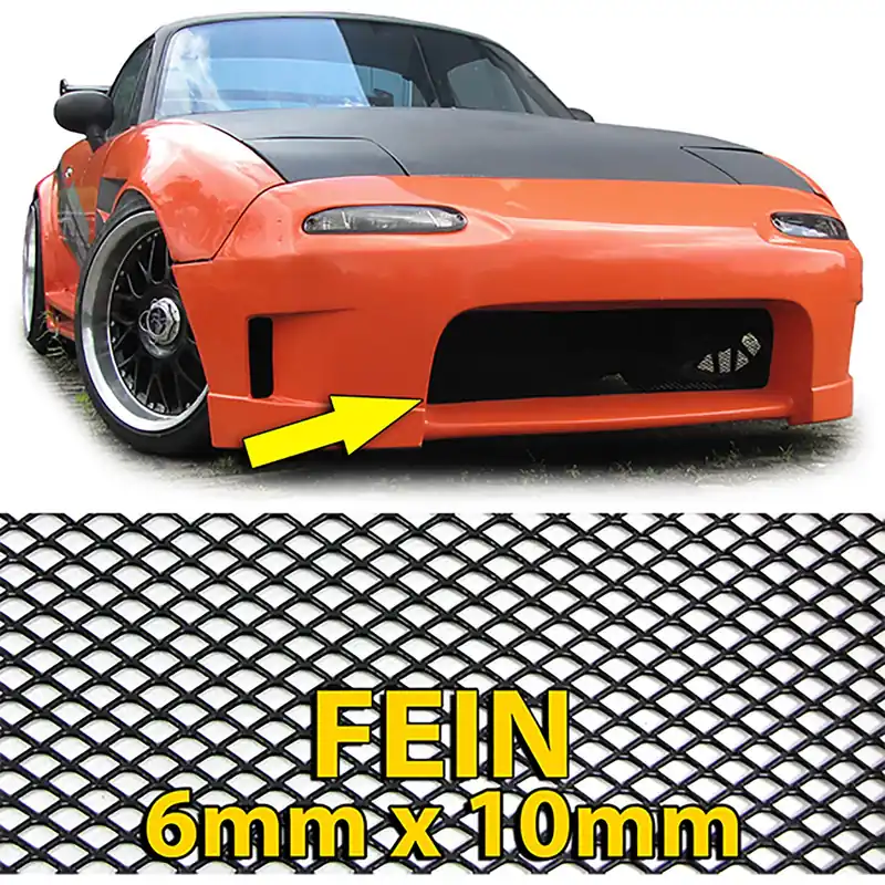 Popular Grilă de racing din plasă de aluminiu, plasă tip fagure, grilă de cursă 135X30cm, neagră, fină
