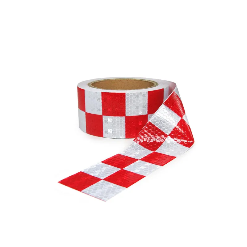 Bandă de semnalizare bandă de marcare bandă de barieră autoadezivă reflectorizantă cu carouri 20m Disponibil imediat