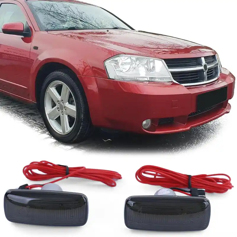 LED Lightbar Indicator lateral negru potrivit pentru Dodge Charger Avenger Caliber Nitro Popular