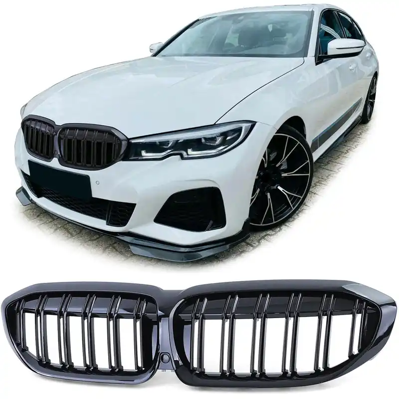 Grilaj de performanță sport cu fante duble lucioase, potrivit pentru BMW Seria 3 G20 G21 din 18 Discount