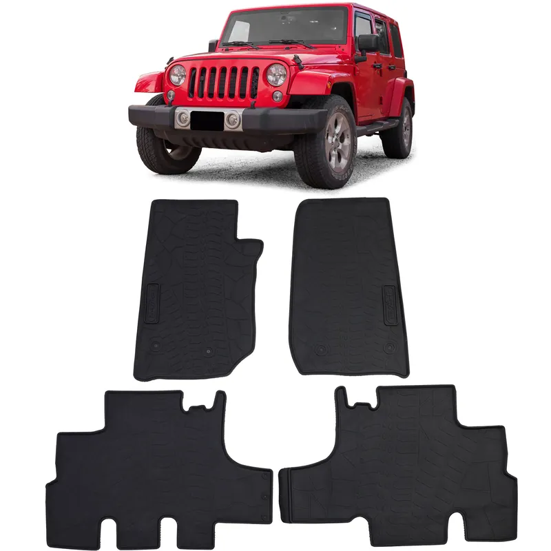 Promoție Set Premium de Covorașe din Cauciuc Negru pentru Jeep Wrangler JK 07-19