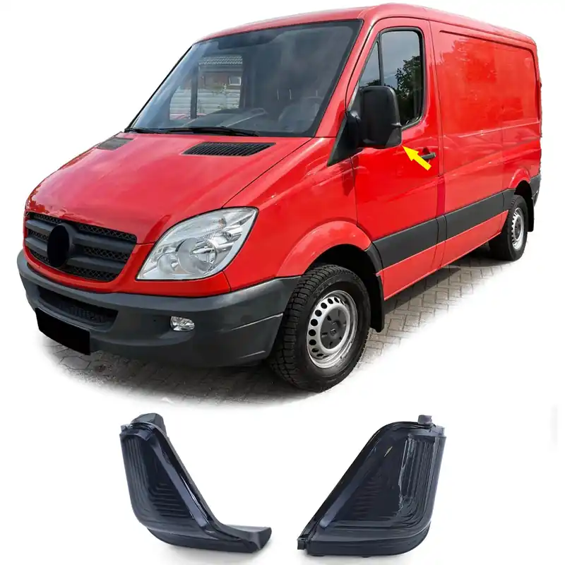 Retur ușor Indicator lateral oglindă fum negru, potrivit pentru Mercedes Sprinter Crafter 06-18