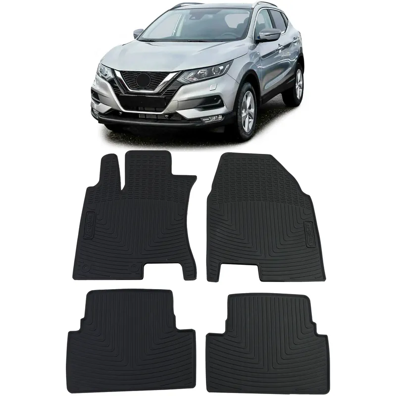 Cel mai bun preț Set Premium de Covorașe din Cauciuc pentru Podea Negru pentru Nissan Qashqai J10 JJ10 07-16