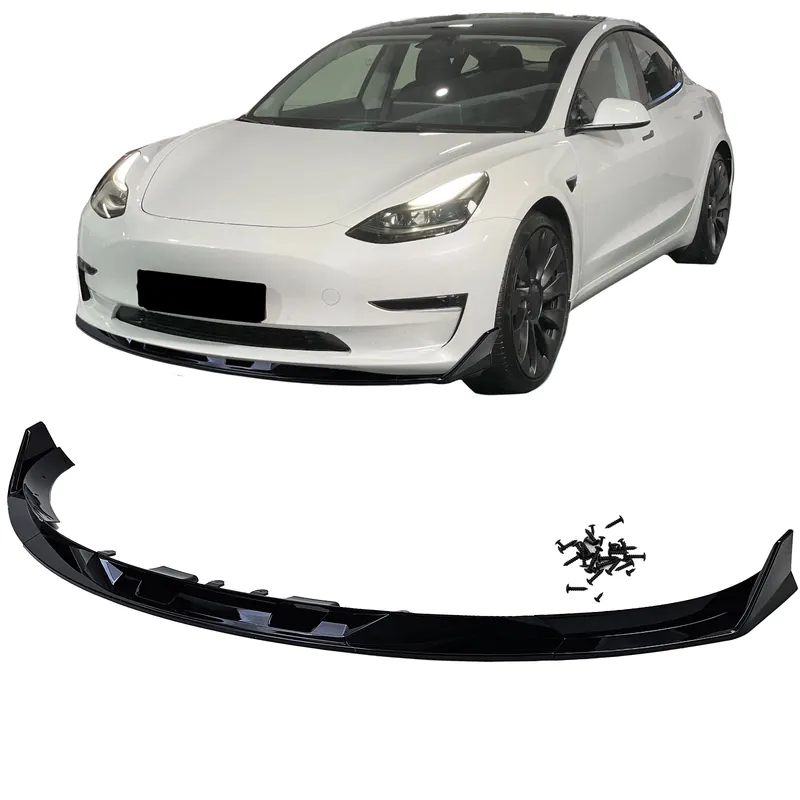 Spoiler frontal cu buza de performanță lucioasă neagră, potrivit pentru Tesla Model 3 din 2018 Livrare rapidă