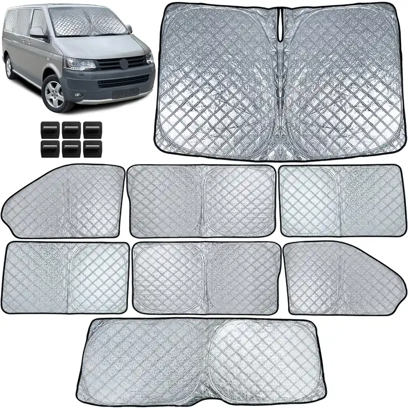Set de 8 piese pentru parasolar blackout, potrivit pentru VW Bus Transporter T5 T6 2003-2019 Reducere extra