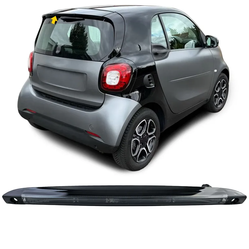 Al treilea far de frână LED negru, potrivit pentru Smart ForTwo 453 Coupe Cabrio 2014-2024 Expediere rapidă