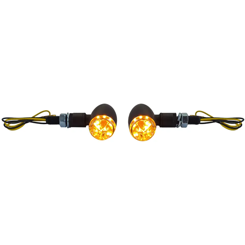 Indicator LED Micro pentru motocicletă Bullet Custom Mini Negru cu E-Mark Ultima șansă