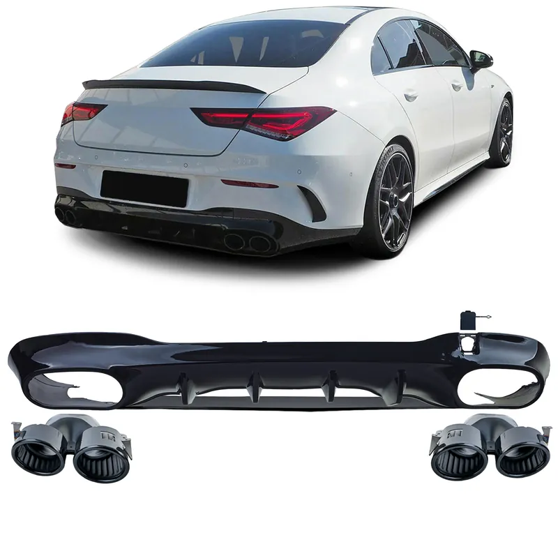 Vezi acum Difuzor sportiv spate cu țevi de eșapament negre, potrivit pentru Mercedes CLA C118 X118 2019-2022