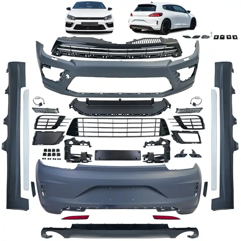 Bodykit R-look bara, fuste laterale, grilă, DRL, potrivit pentru VW Scirocco III Facelift 14-17 Reducere extra