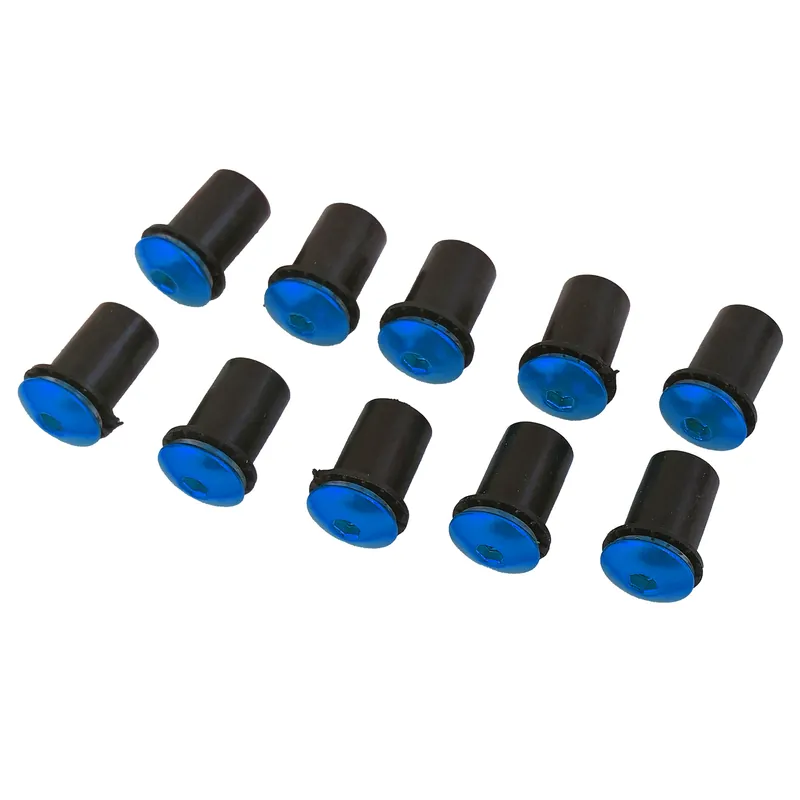 Set de șuruburi pentru parbriz de motocicletă, cu spăciere pentru carenă, din aluminiu M5, albastre Preț redus