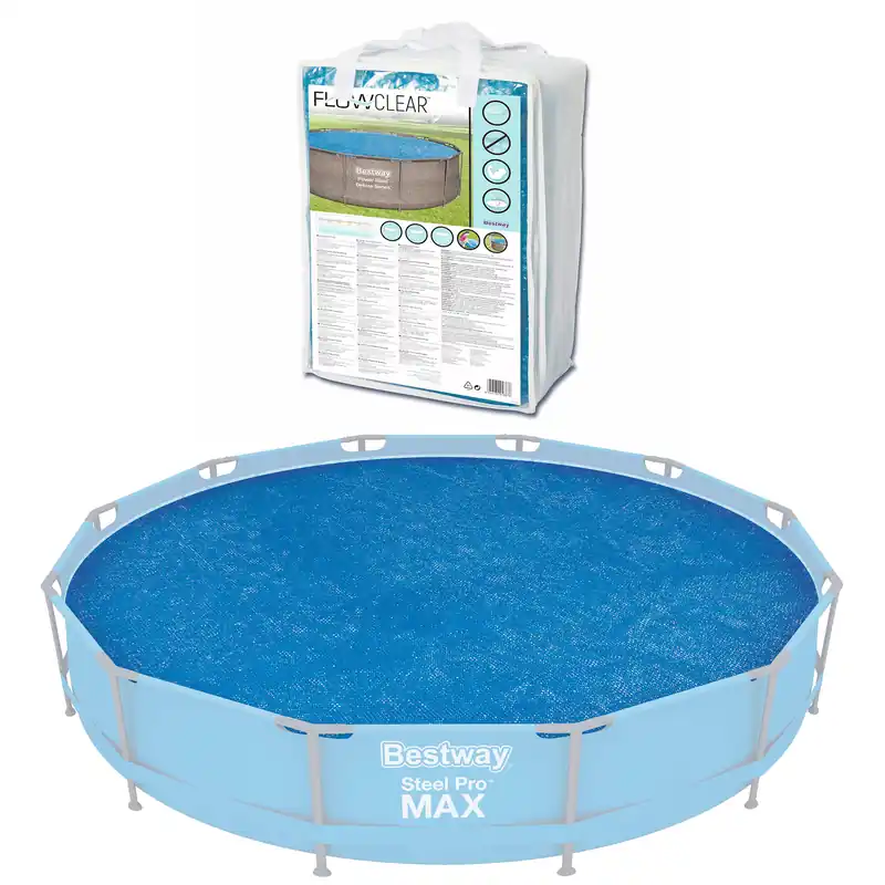 Ofertă de sezon Folii de protecție solară Ø 210cm BESTWAY Flowclear albastru, potrivite pentru piscină