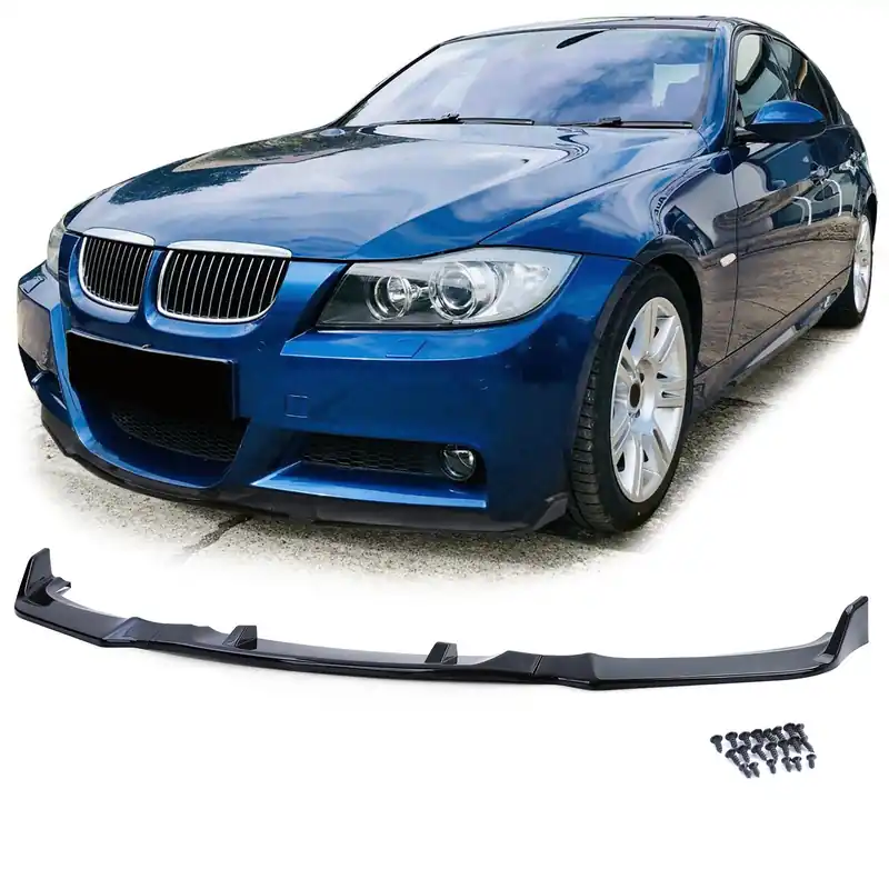 Lipsă spoiler frontal performanță negru lucios, potrivit pentru BMW Seria 3 E90 E91 05-08 Cel mai bun preț