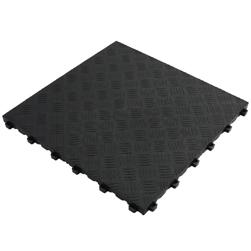 Placă de performanță RAMROXX Checker Plate pentru podea de garaj, neagră, 40x40cm Livrare expres
