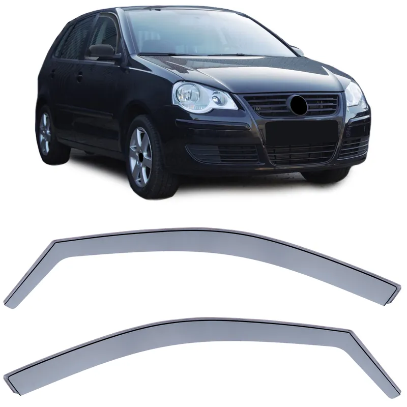 Livrare rapidă Deflector de vânt, protecție împotriva ploii, protecție împotriva vântului, fum negru, potrivit pentru VW Polo 9N 01-08 cu 5 uși