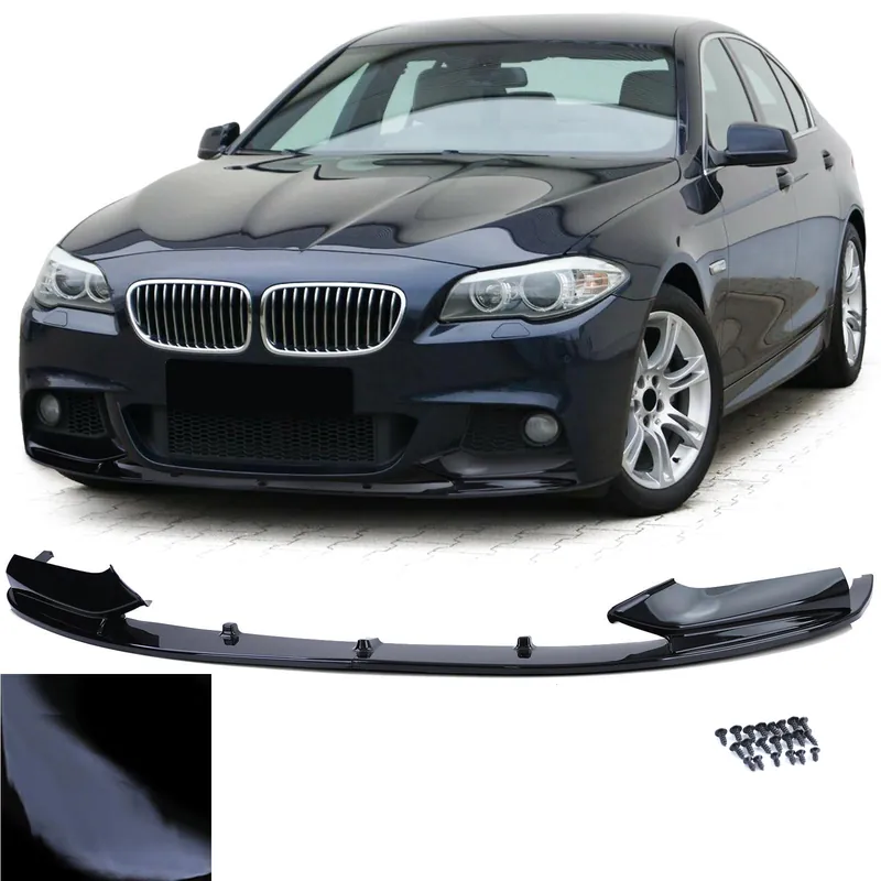 Lipsă spoiler frontal performanță negru lucios, potrivită pentru BMW Seria 5 F10 F11 10-17 Calitate înaltă