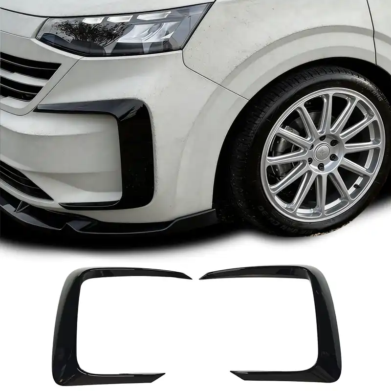 Ofertă limitată Flecuri splitter frontal lucios negre pentru bara de protecție potrivite pentru VW T7 din 2024