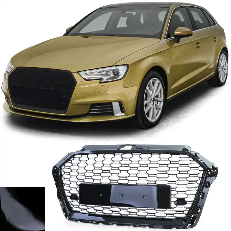 Transport gratuit Grilaj sport fagure negru lucios, potrivit pentru Audi A3 8V 16-20 fără ACC