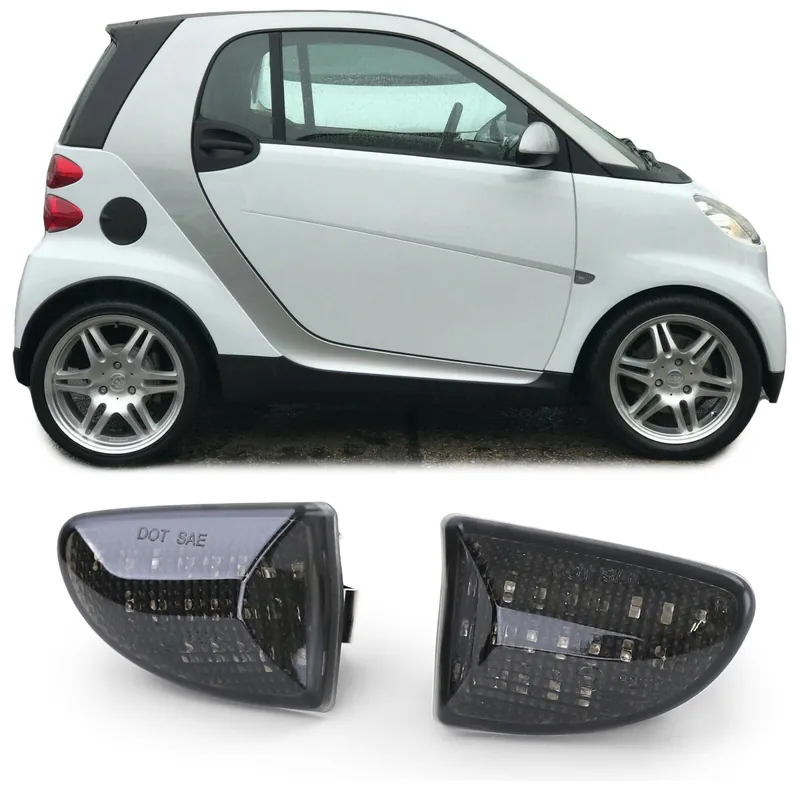 Ofertă Indicatori laterali LED negri potriviți pentru Smart Fortwo Cabrio Coupe 451 07-15
