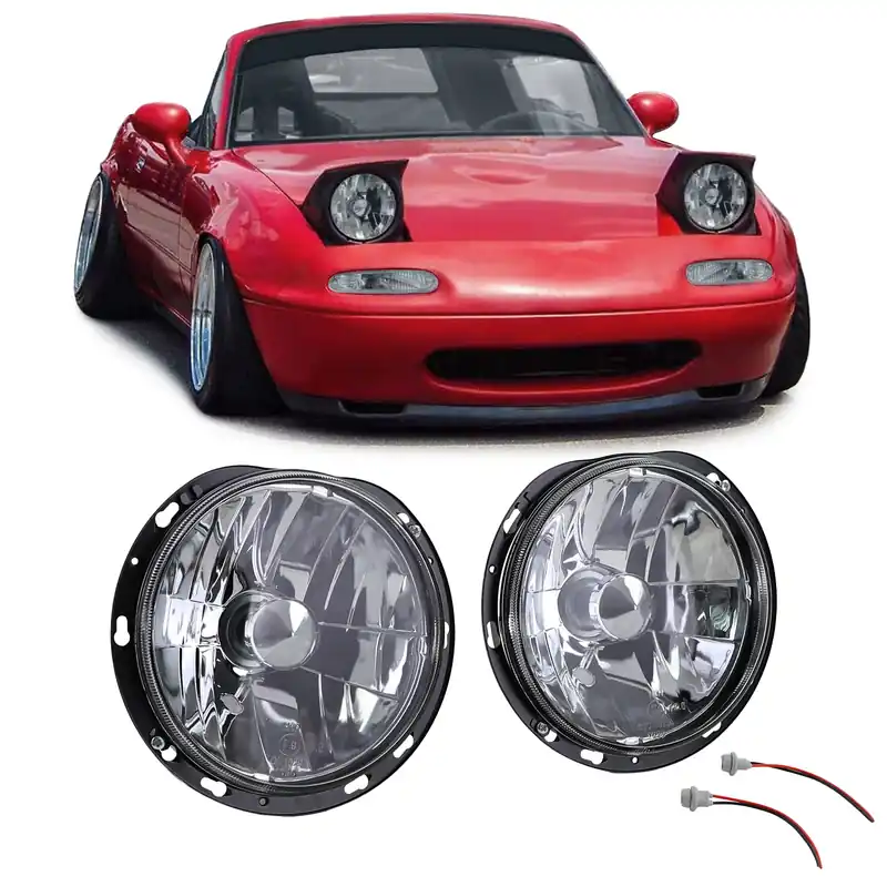 Vezi acum Faruri din sticlă clare cu crom, potrivite pentru Mazda MX5 NA 90-98