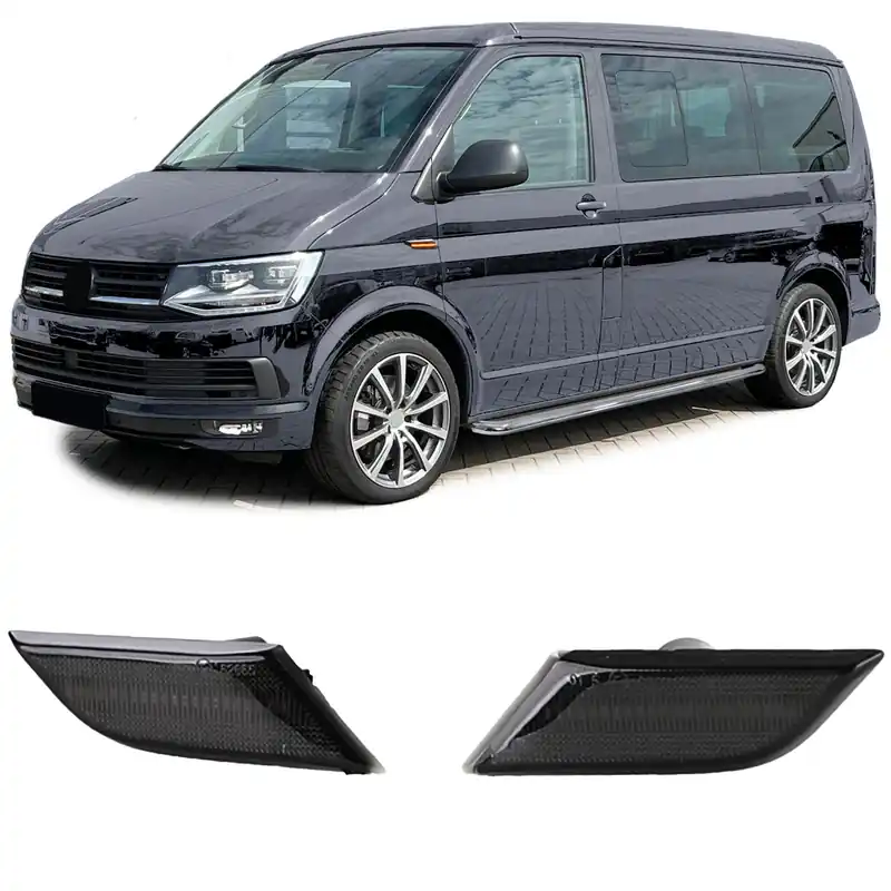 Premium Indicatori laterali LED STRIPE negri potriviți pentru VW T6.1 din 2020