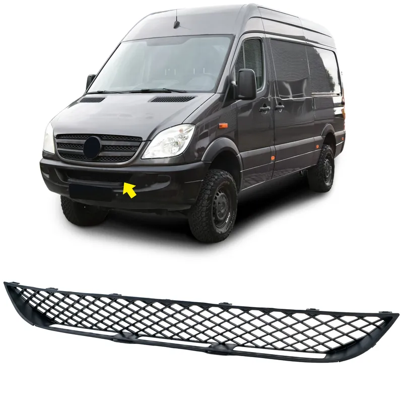 Grilă centrală a barei de protecție potrivită pentru Mercedes Sprinter W906 pre-facelift 2006–2013 Reducere specială