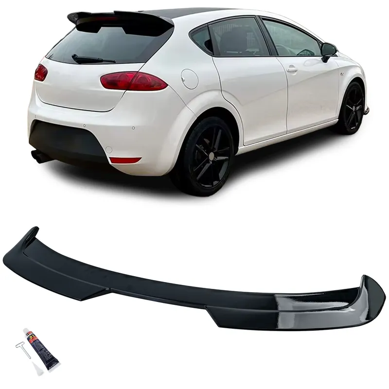 Cumpărături sigure Spoiler spate de acoperiș Racing Lip Gloss Black potrivit pentru Seat Leon 1P Facelift 2009-2012