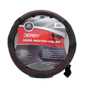 Livrare rapidă Husa volan piele naturala DERBY Rosu (37-39 cm)