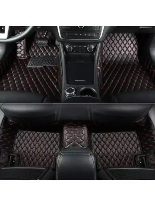 Cel mai bun preț Covorase auto LUX PIELE 5D Porsche Cayenne 2011-2018 cusatura rosie