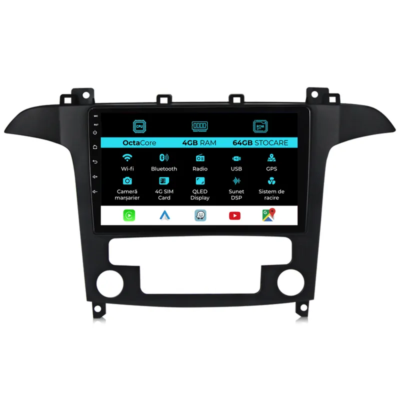 Reduceri Navigatie Android Dedicata Ford S-Max (2006 – 2015) 9Inch, 4Gb Ram, 64Gb Stocare, Carplay