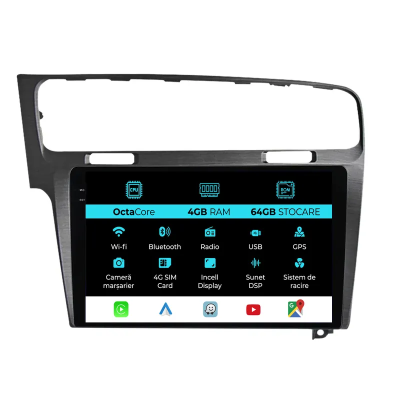 Vezi acum Navigatie Dedicata Volkswagen Golf 7 (2013-2020), 10Inch, 4Gb Ram, 64Gb Stocare, Carplay
