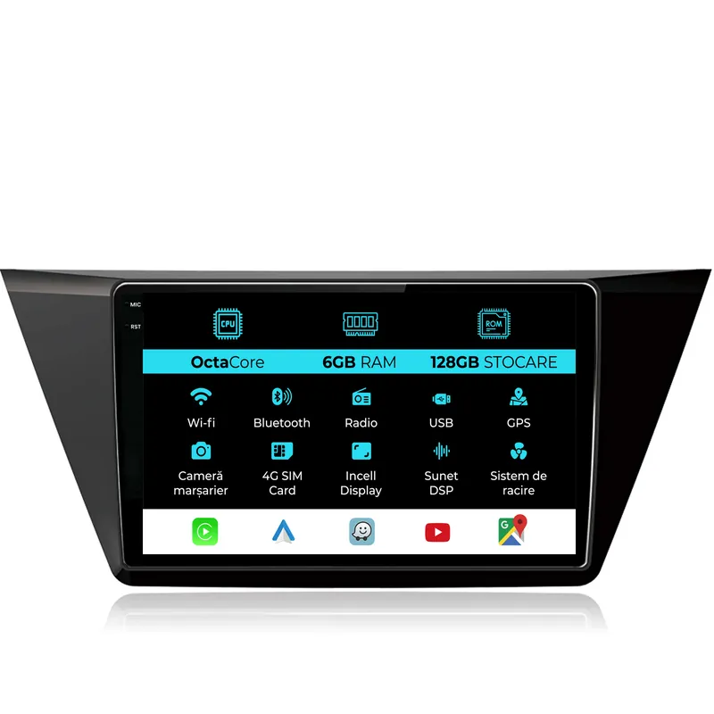 Navigatie Dedicata Volkswagen Touran (2015 – 2020), 10Inch, 6Gb Ram, 128Gb Stocare, Carplay Preț redus